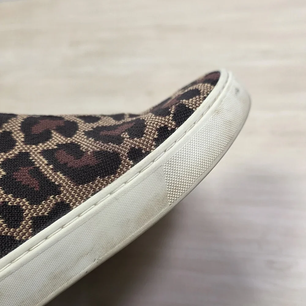 Rothy's The Chelsea Boots Wildcat Knit Leopard Print Brown Cheetah‎ Size 9
